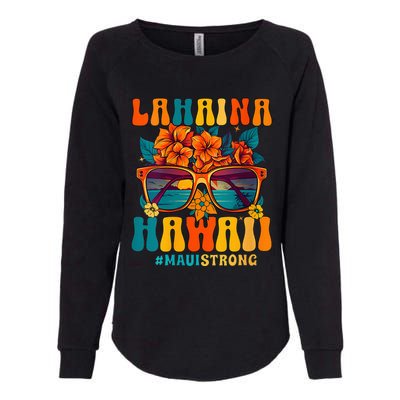 Groovy Retro Lahaina Pray For Maui Hawaii Strong Funny Womens California Wash Sweatshirt