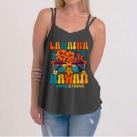 Groovy Retro Lahaina Pray For Maui Hawaii Strong Funny Women's Strappy Tank