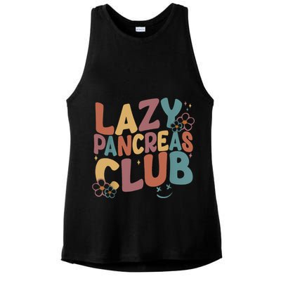 Groovy Retro Lazy Pancreas Club Type 1 Diabetes Awareness Ladies PosiCharge Tri-Blend Wicking Tank