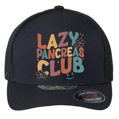 Groovy Retro Lazy Pancreas Club Type 1 Diabetes Awareness Flexfit Unipanel Trucker Cap