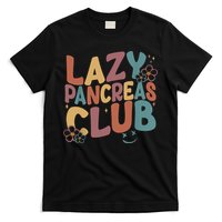 Groovy Retro Lazy Pancreas Club Type 1 Diabetes Awareness T-Shirt