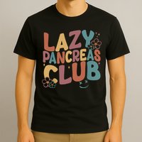 Groovy Retro Lazy Pancreas Club Type 1 Diabetes Awareness T-Shirt