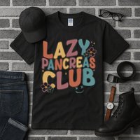 Groovy Retro Lazy Pancreas Club Type 1 Diabetes Awareness Tall T-Shirt