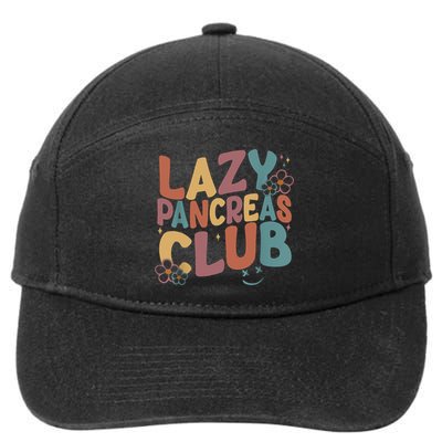 Groovy Retro Lazy Pancreas Club Type 1 Diabetes Awareness 7-Panel Snapback Hat