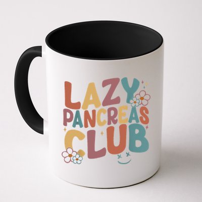 Groovy Retro Lazy Pancreas Club Type 1 Diabetes Awareness Mug