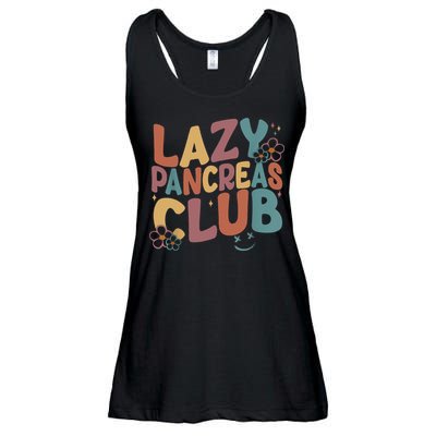 Groovy Retro Lazy Pancreas Club Type 1 Diabetes Awareness Ladies Essential Flowy Tank