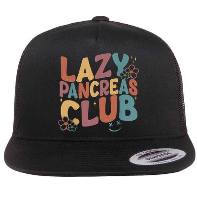 Groovy Retro Lazy Pancreas Club Type 1 Diabetes Awareness Flatbill Hat