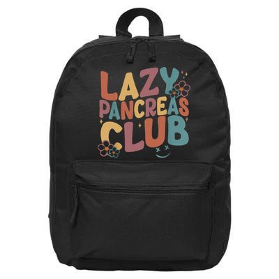 Groovy Retro Lazy Pancreas Club Type 1 Diabetes Awareness 16 in Basic Backpack