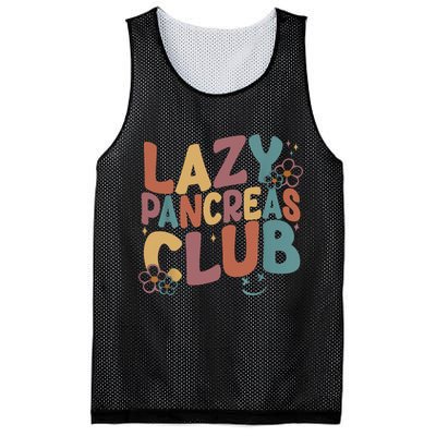 Groovy Retro Lazy Pancreas Club Type 1 Diabetes Awareness Mesh Reversible Basketball Jersey Tank