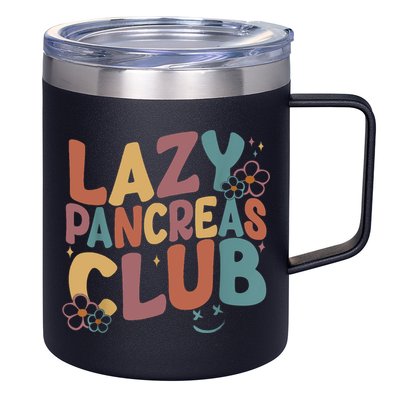Groovy Retro Lazy Pancreas Club Type 1 Diabetes Awareness 12oz Stainless Steel Coffee Mug
