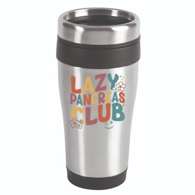 Groovy Retro Lazy Pancreas Club Type 1 Diabetes Awareness 16oz Travel Tumbler