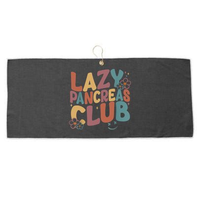Groovy Retro Lazy Pancreas Club Type 1 Diabetes Awareness Large Microfiber Waffle Golf Towel