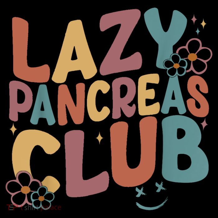 Groovy Retro Lazy Pancreas Club Type 1 Diabetes Awareness Poster