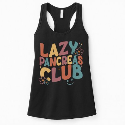 Groovy Retro Lazy Pancreas Club Type 1 Diabetes Awareness Womens Tank Top