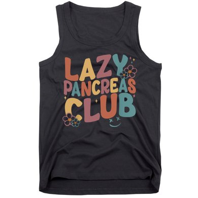 Groovy Retro Lazy Pancreas Club Type 1 Diabetes Awareness Tank Top