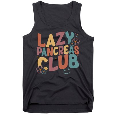 Groovy Retro Lazy Pancreas Club Type 1 Diabetes Awareness Tank Top