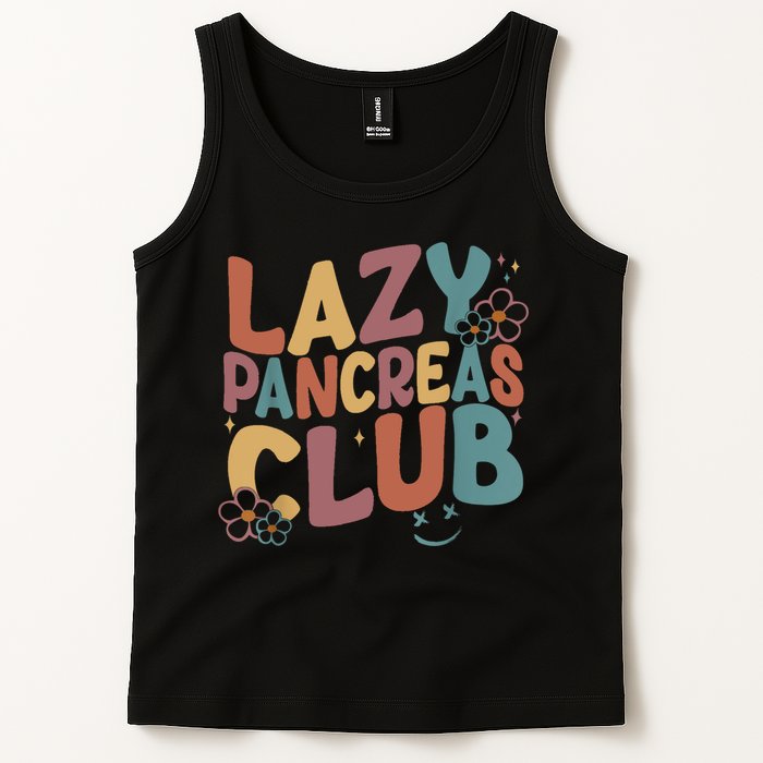 Groovy Retro Lazy Pancreas Club Type 1 Diabetes Awareness Tank Top