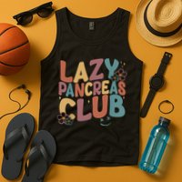Groovy Retro Lazy Pancreas Club Type 1 Diabetes Awareness Tank Top