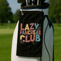 Groovy Retro Lazy Pancreas Club Type 1 Diabetes Awareness Golf Towel