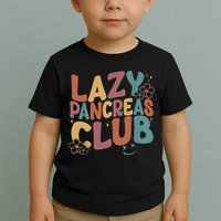 Groovy Retro Lazy Pancreas Club Type 1 Diabetes Awareness Toddler T-Shirt