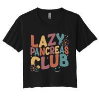 Groovy Retro Lazy Pancreas Club Type 1 Diabetes Awareness Crop Top