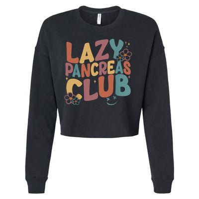 Groovy Retro Lazy Pancreas Club Type 1 Diabetes Awareness Cropped Pullover Crew