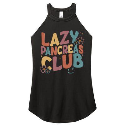 Groovy Retro Lazy Pancreas Club Type 1 Diabetes Awareness Women's Perfect Tri Rocker Tank
