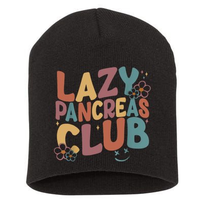 Groovy Retro Lazy Pancreas Club Type 1 Diabetes Awareness Short Acrylic Beanie