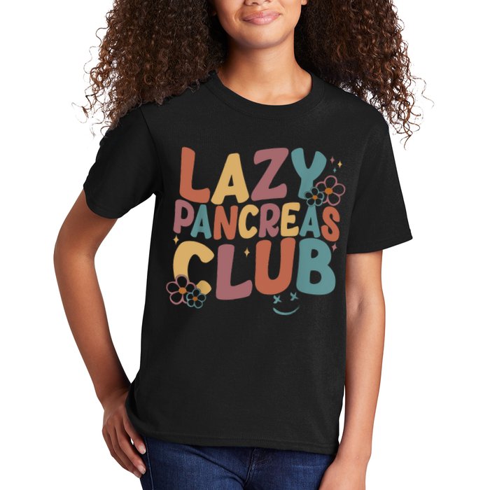 Groovy Retro Lazy Pancreas Club Type 1 Diabetes Awareness Kids T-Shirt