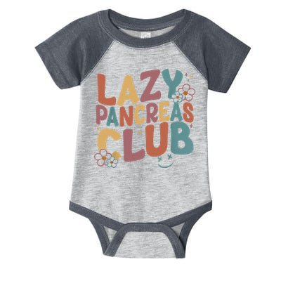 Groovy Retro Lazy Pancreas Club Type 1 Diabetes Awareness Infant Baby Jersey Bodysuit