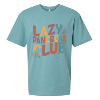 Groovy Retro Lazy Pancreas Club Type 1 Diabetes Awareness Sueded Cloud Jersey T-Shirt