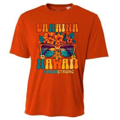 Groovy Retro Lahaina Pray For Maui Hawaii Strong Cooling Performance Crew T-Shirt