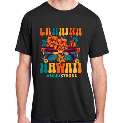 Groovy Retro Lahaina Pray For Maui Hawaii Strong Adult ChromaSoft Performance T-Shirt