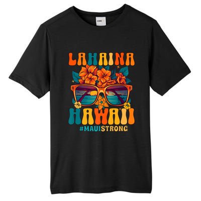 Groovy Retro Lahaina Pray For Maui Hawaii Strong Tall Fusion ChromaSoft Performance T-Shirt