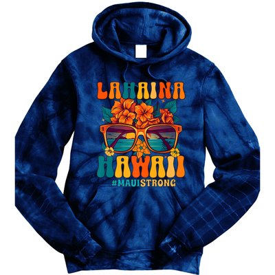 Groovy Retro Lahaina Pray For Maui Hawaii Strong Tie Dye Hoodie