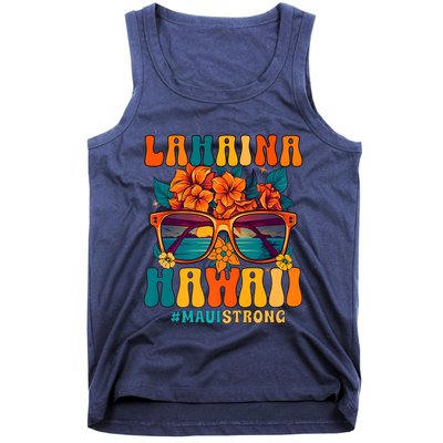 Groovy Retro Lahaina Pray For Maui Hawaii Strong Tank Top