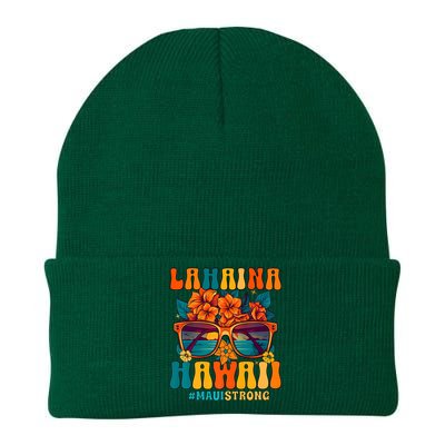 Groovy Retro Lahaina Pray For Maui Hawaii Strong Knit Cap Winter Beanie