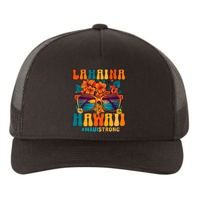 Groovy Retro Lahaina Pray For Maui Hawaii Strong Yupoong Adult 5-Panel Trucker Hat