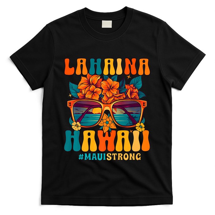 Groovy Retro Lahaina Pray For Maui Hawaii Strong T-Shirt