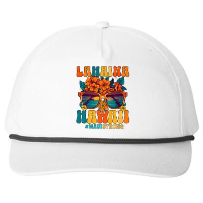 Groovy Retro Lahaina Pray For Maui Hawaii Strong Snapback Five-Panel Rope Hat