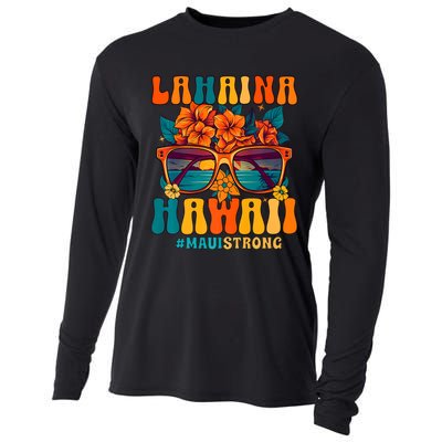 Groovy Retro Lahaina Pray For Maui Hawaii Strong Cooling Performance Long Sleeve Crew