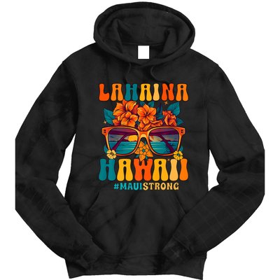 Groovy Retro Lahaina Pray For Maui Hawaii Strong Tie Dye Hoodie