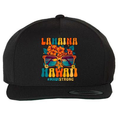 Groovy Retro Lahaina Pray For Maui Hawaii Strong Wool Snapback Cap