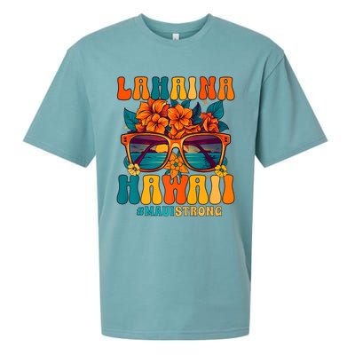 Groovy Retro Lahaina Pray For Maui Hawaii Strong Sueded Cloud Jersey T-Shirt