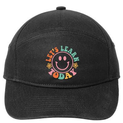 Groovy Retro Lets Learn Today Teacher Student Back To School 7-Panel Snapback Hat