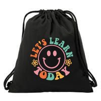 Groovy Retro Lets Learn Today Teacher Student Back To School Drawstring Bag