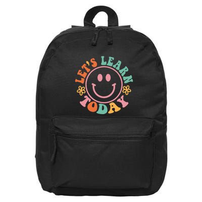 Groovy Retro Lets Learn Today Teacher Student Back To School 16 in Basic Backpack