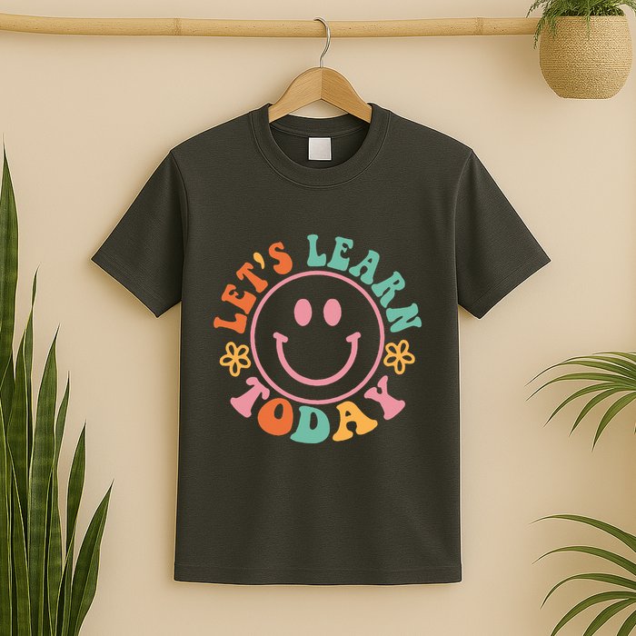 Groovy Retro Lets Learn Today Teacher Student Back To School T-Shirt