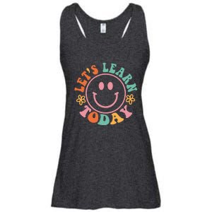 Groovy Retro Lets Learn Today Teacher Student Back To School Ladies Essential Flowy Tank