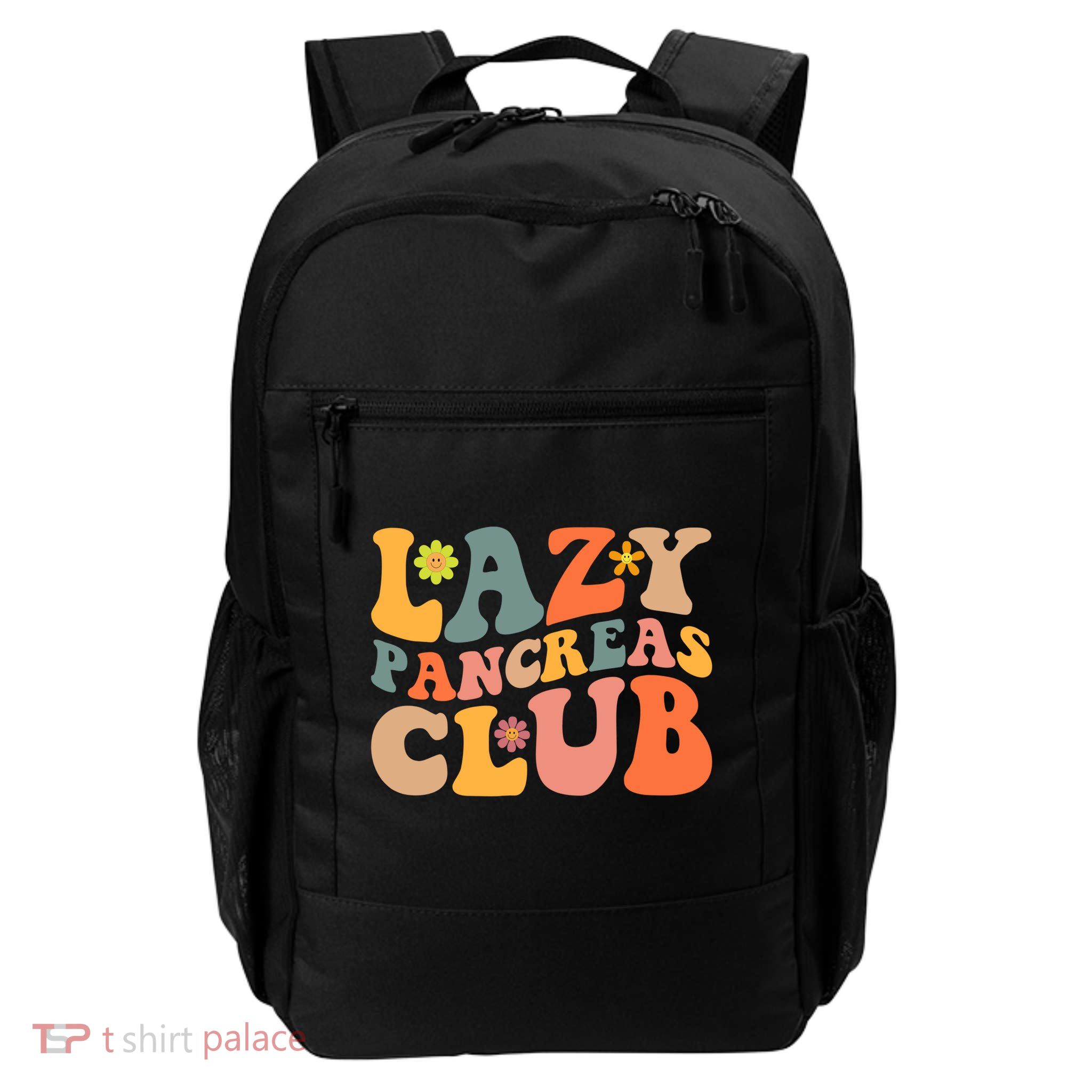 Groovy Retro Lazy Pancreas Club Type 1 Diabetes Awareness Cute Gift Backpack